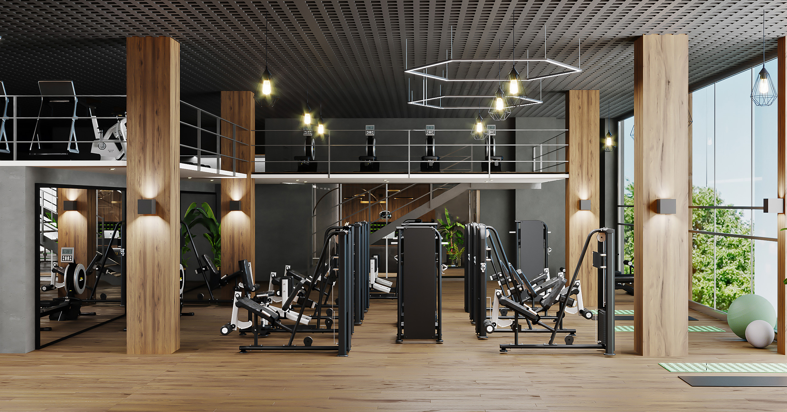 State-of-the-art fitness center with ocean views